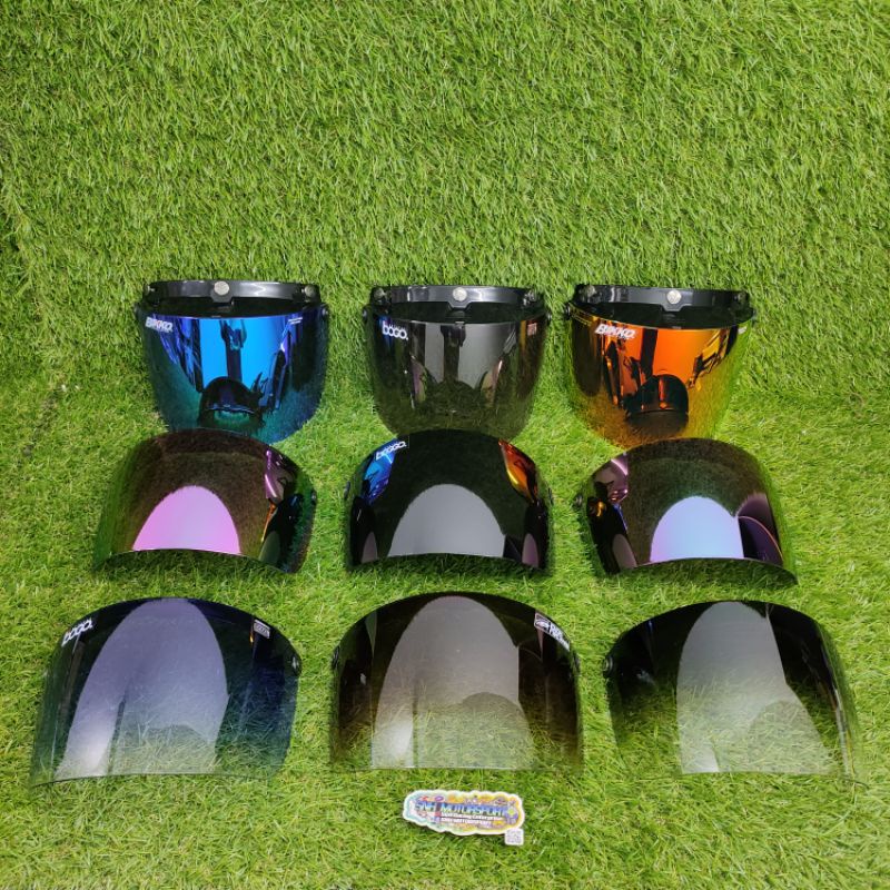 3 Button Visor Clear / Smoke / Black / Siang Malam / Rainbow / 2 Tone ...