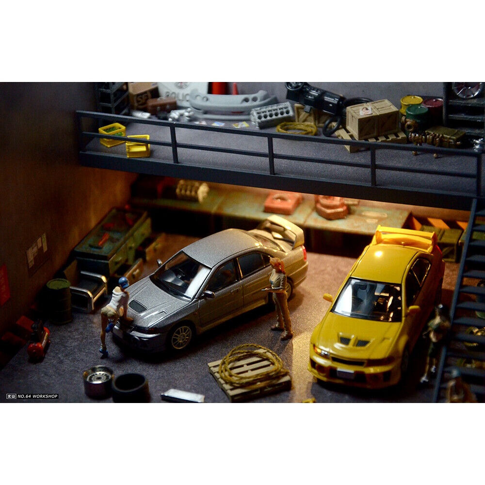 Garage De Stationnement Pour Voitures Miniatures 1/32 - Scène Réaliste En PVC Pour Collection