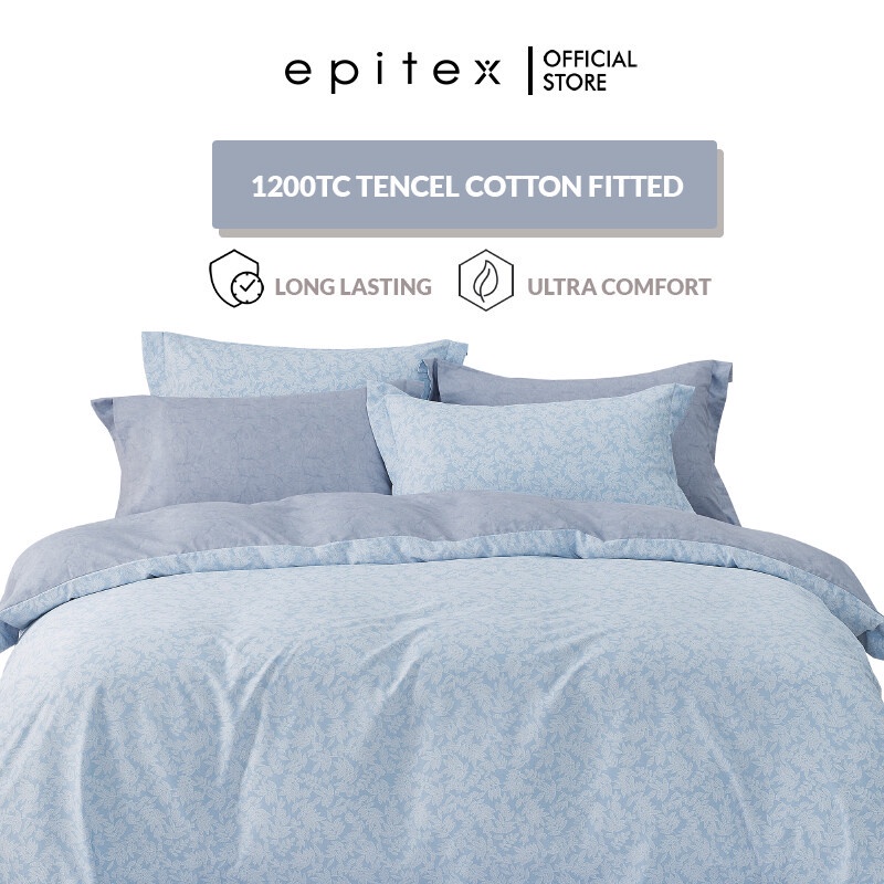 Epitex (w/o Quilt Cover) 1200TC Hybrid Botanic Silk Bedsheet Tencel