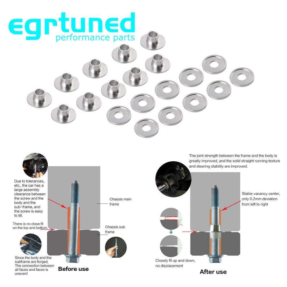 Subframe LOCKUP ALIGNMENT KIT Rigid Collar Bushing SET For VW Golf MK6 ...