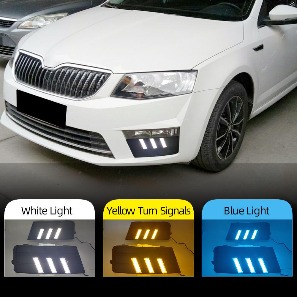 Car Flashing 1Set LED DRL Daytime Running Lights For Skoda Octavia RS