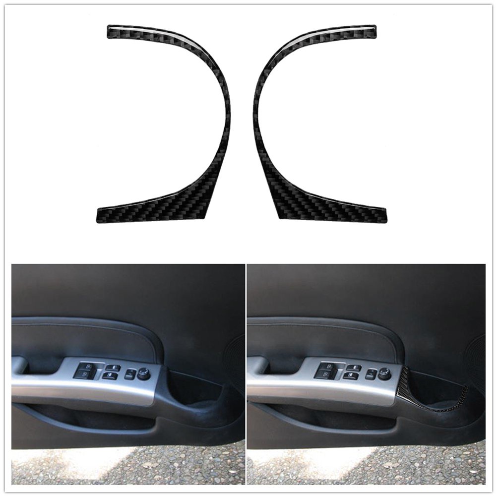 Carbon Fiber Car Door Side Water Cup Holder Panel Sticker Hole Frame