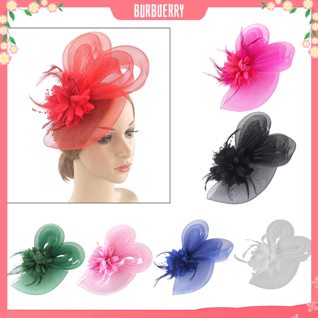 (Burbuerry) Fascinator Hat Cocktail Church Ladies Fascinator Clip Cap
