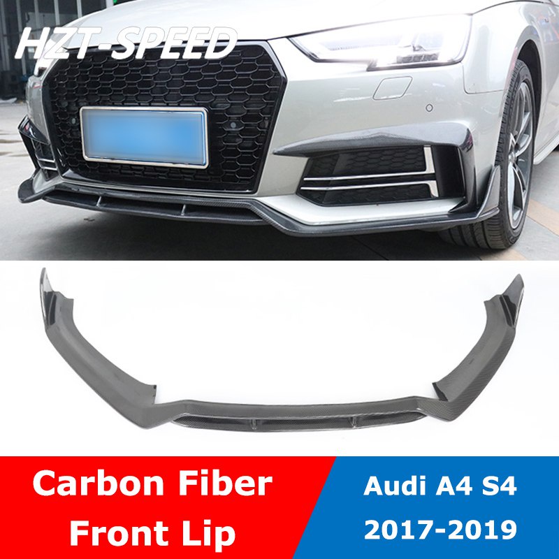 A4 S4 Carbon Fiber Front Bumper Shovel Lip Spoiler Diffuser for Audi A4