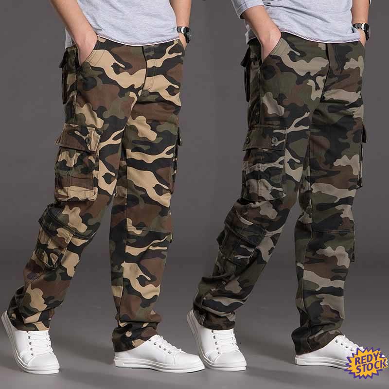 【Ready Stock】 seluar askar lelaki Army pocket Men's camouflage pants ...