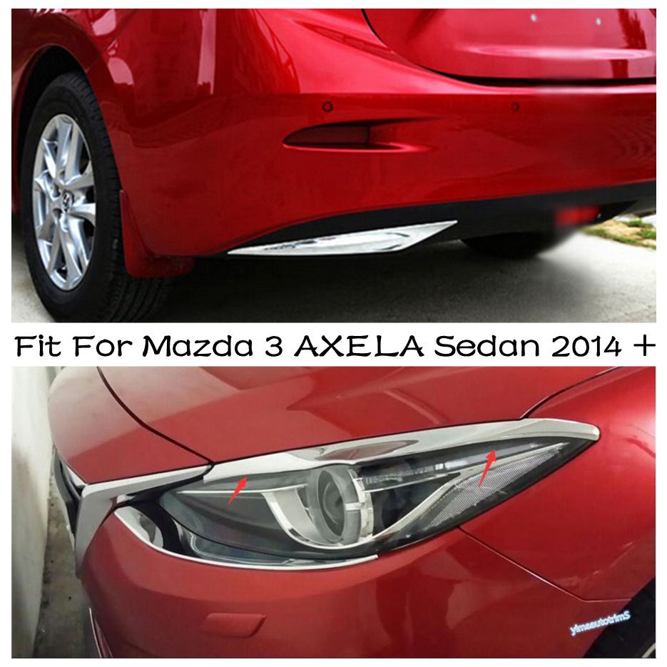 2Pcs Red Carbon Fiber Front Grille Cover Trim For Mazda 3 Axela 2017