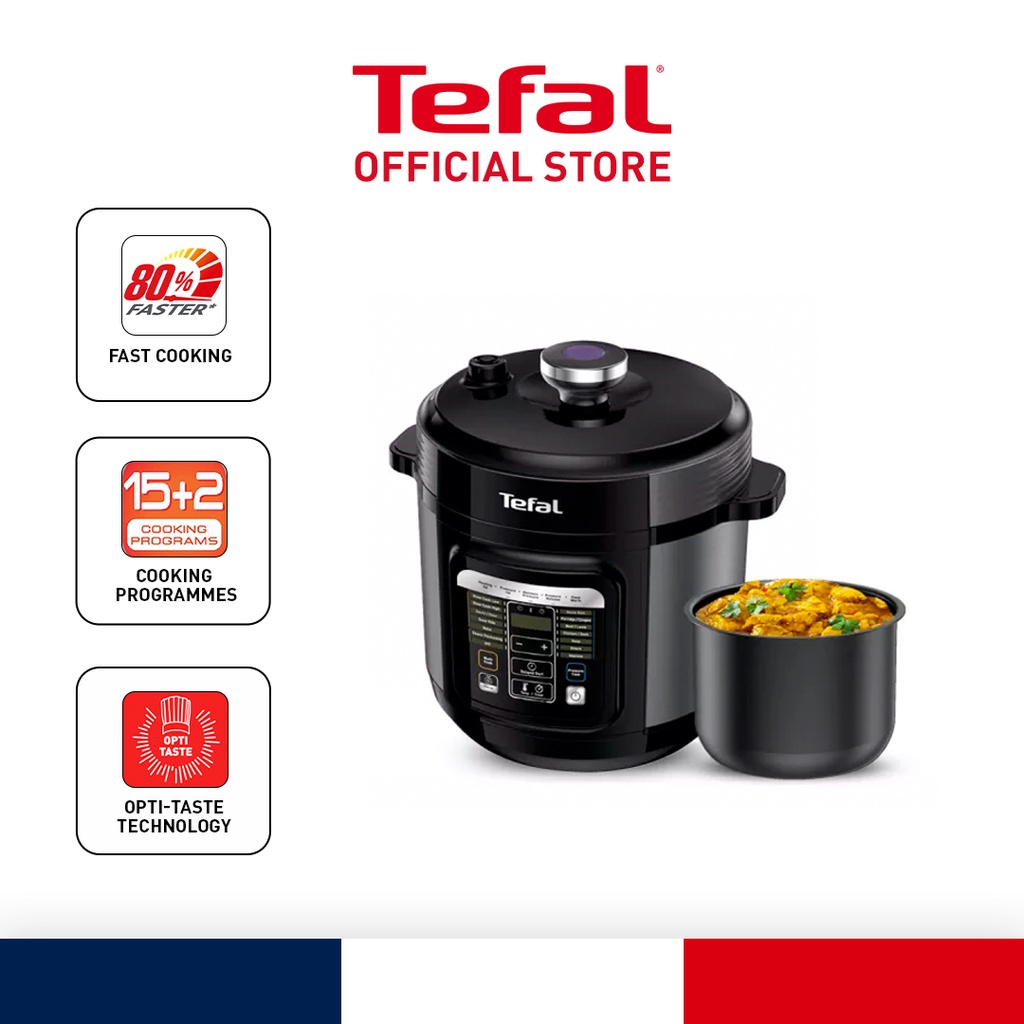 TEFAL MULTICOOKER PRESSURE COOKER HOME CHEF SMART 6L FAST COOK 1000W +  INNER POT (CY601D+XA622D)