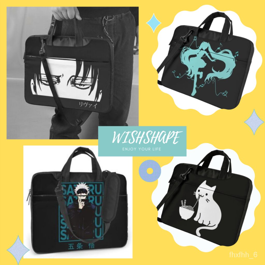SMTJapanese Anime Laptop Bag Case Vintage Bike Computer Bag Clutch