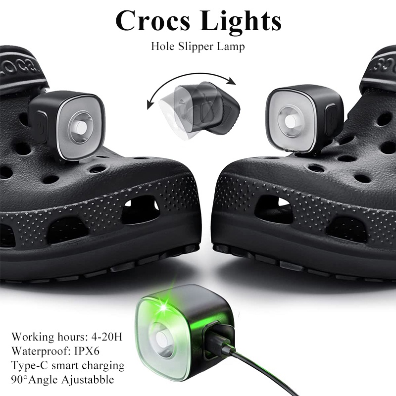 2pcs Headlights For Croc, LED Running Light For Runner, 4 Light Modes, ABS Material