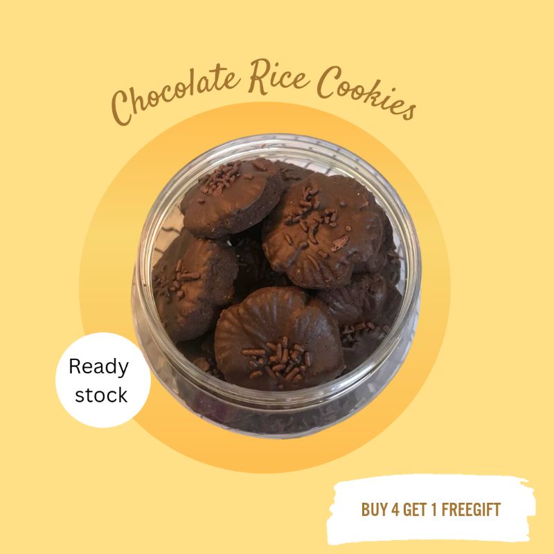 (Raya 2023) Chocolate Rice Cookies Biskut Raya Homemade Buttercup Harga ...