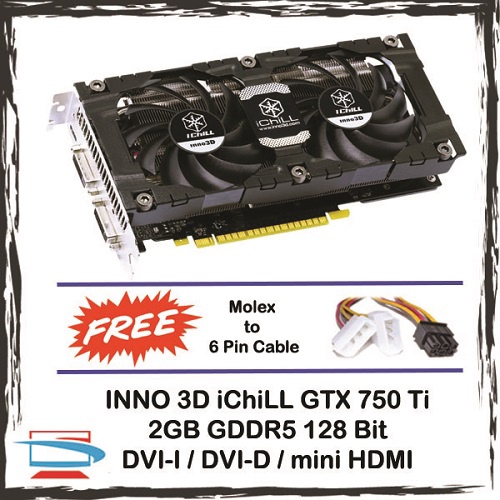 INNO3D IChiLL Nvidia GTX 750 Ti 2GB DDR5 128 Bit Graphic Card GTX750TI 750TI