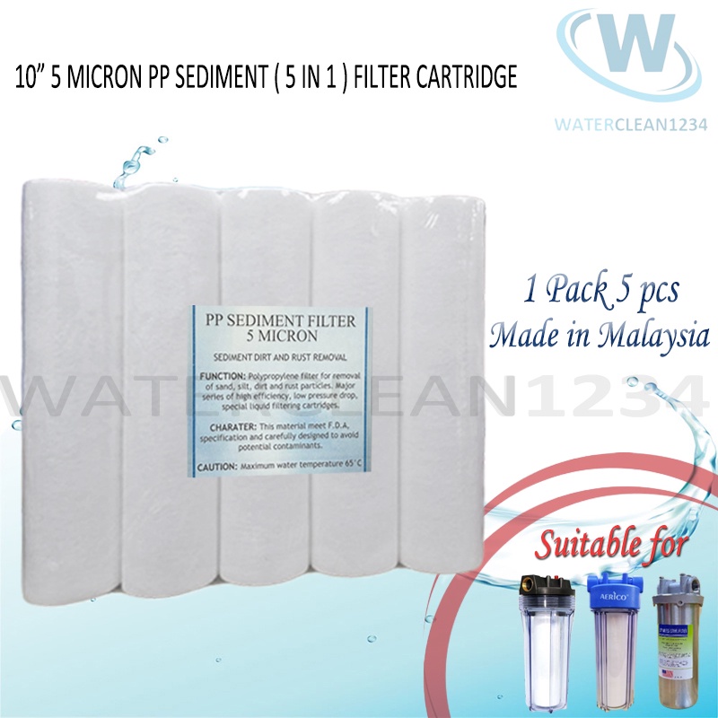 10" 5 MICRON PP SEDIMENT ( 5 IN 1 ) WATER FILTER REPLACEMENT CARTRIDGE