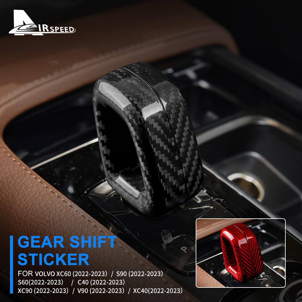 Real Carbon Fiber Car Central Control Gear Shift Knob Cover Head