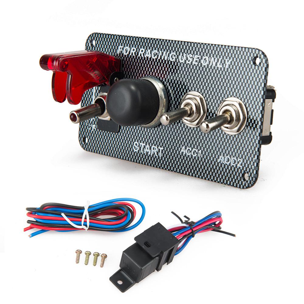 12V Racing Car Engine Start Push Button Toggle Ignition Switch Panel ...
