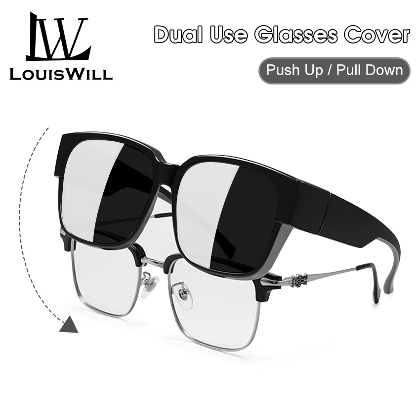 LouisWill 2 In 1 Sunglasses Polarized Sunglasses Vertical Rice Nail