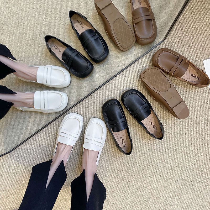 3543 Size Large Size Women's Shoes Loafers Women's Flat Retro SlipOn