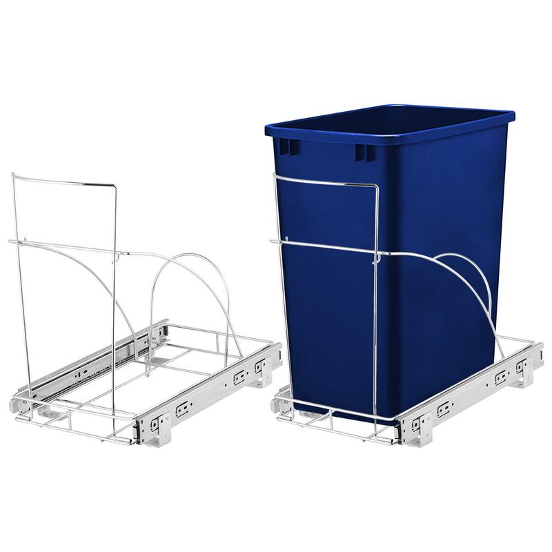 QM7.6 Gallon Pull Out Trash Can Slides Pullout Shelf For Garbage Bin
