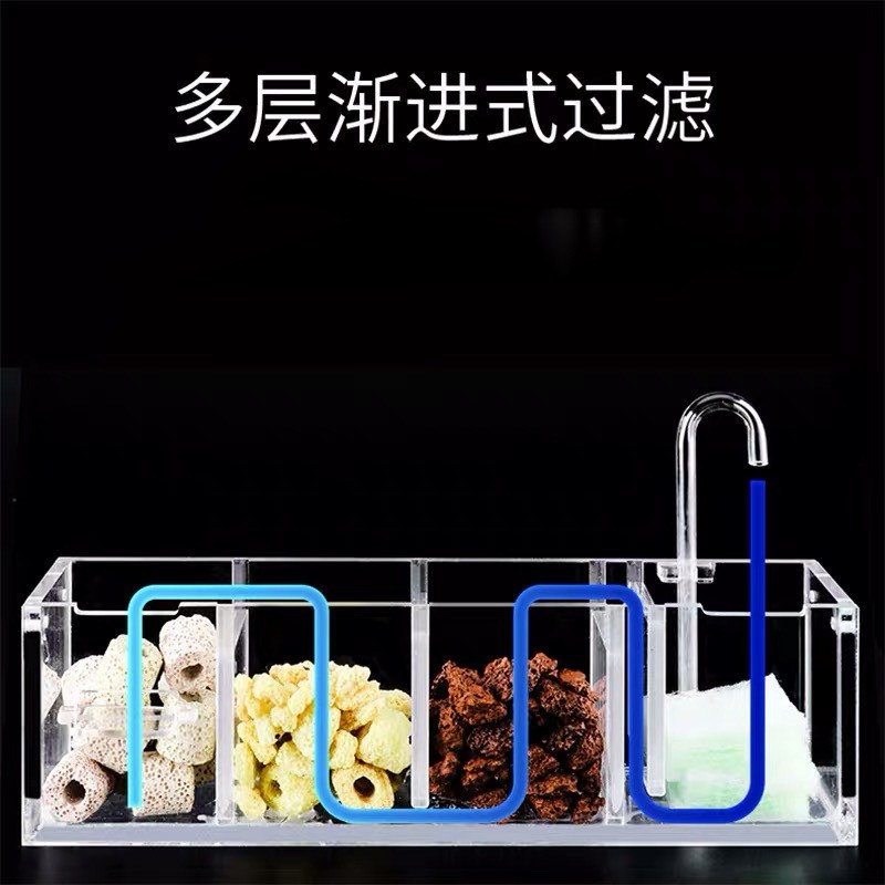 QM🏅Fish Tank Filter System Aquarium Drip Overflow Box Tank Filter Box Circulation External