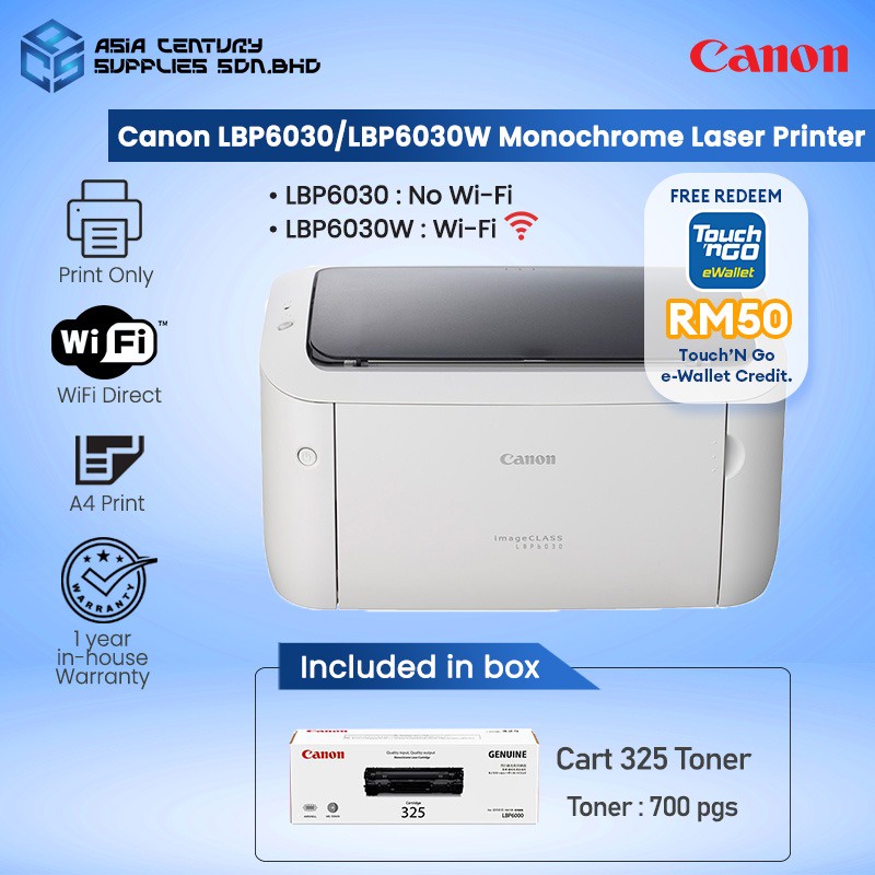 Canon imageCLASS LBP6030 LBP6030w Monochrome Laser Printer / A4 Print