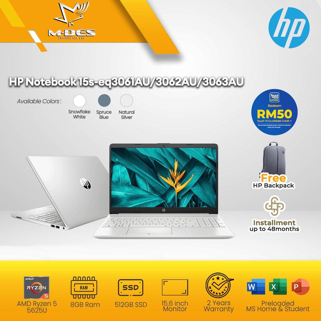 Hp 15s Eq3061au 15s Eq3062au 15s Eq3063au Notebook Laptop 156 Fhdamd Ryzen 58gb Ram 2342