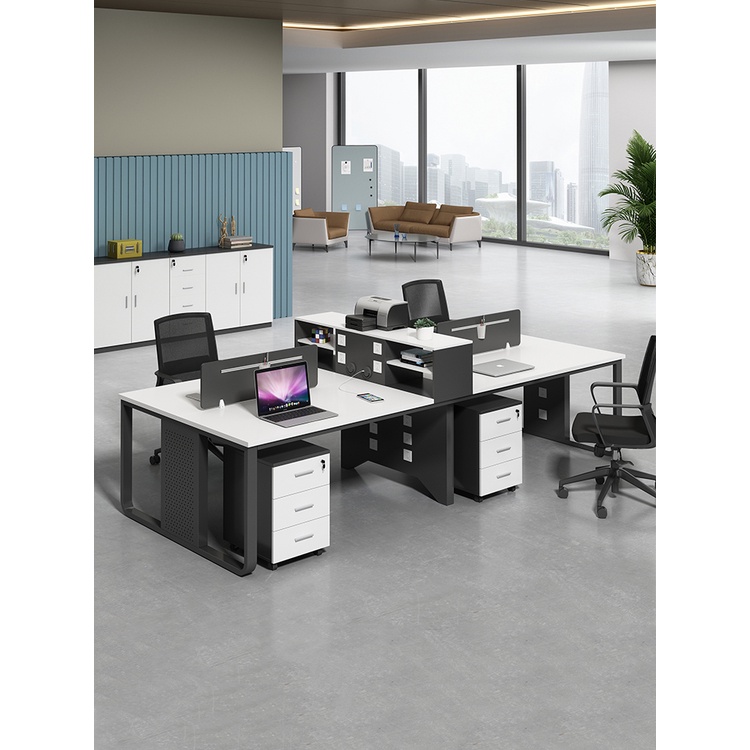 Staff Desk 4/6 Person Office Desk Table Chair Combination Staff