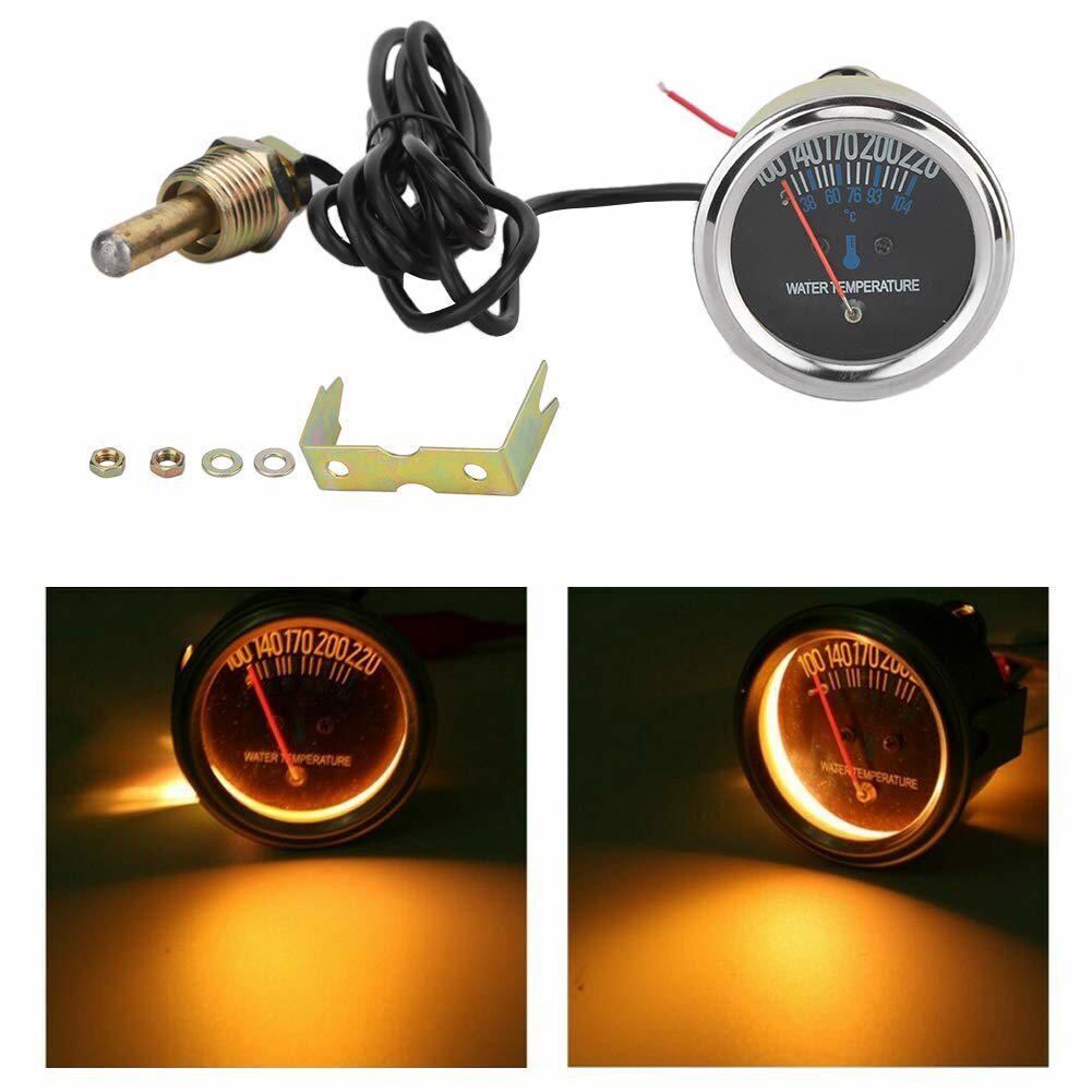 2'' 52mm Mechanical Black Metal Pointer Water Temp Temperature Gauge ...