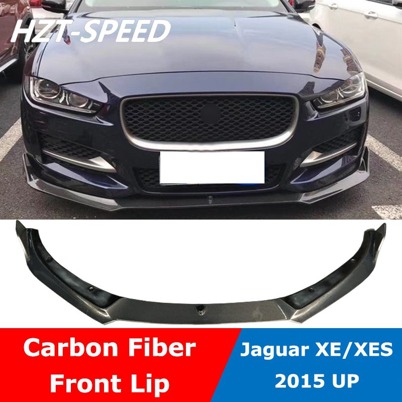 XE Carbon Fiber Front Shovel Bumper Lip Diffuser Spoiler For Jaguar XE ...