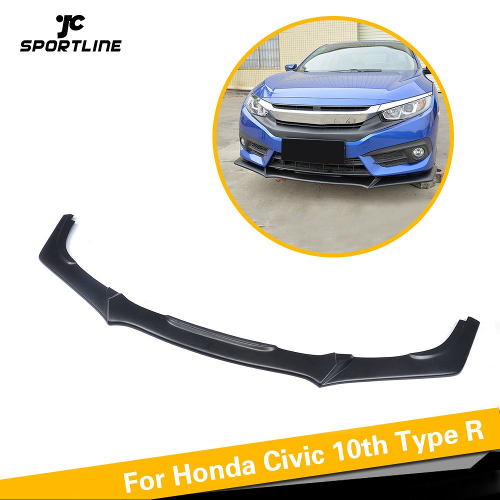 JC Carbon Fiber / PU Black Front Bumper Lip Spoiler Splitters Case for ...