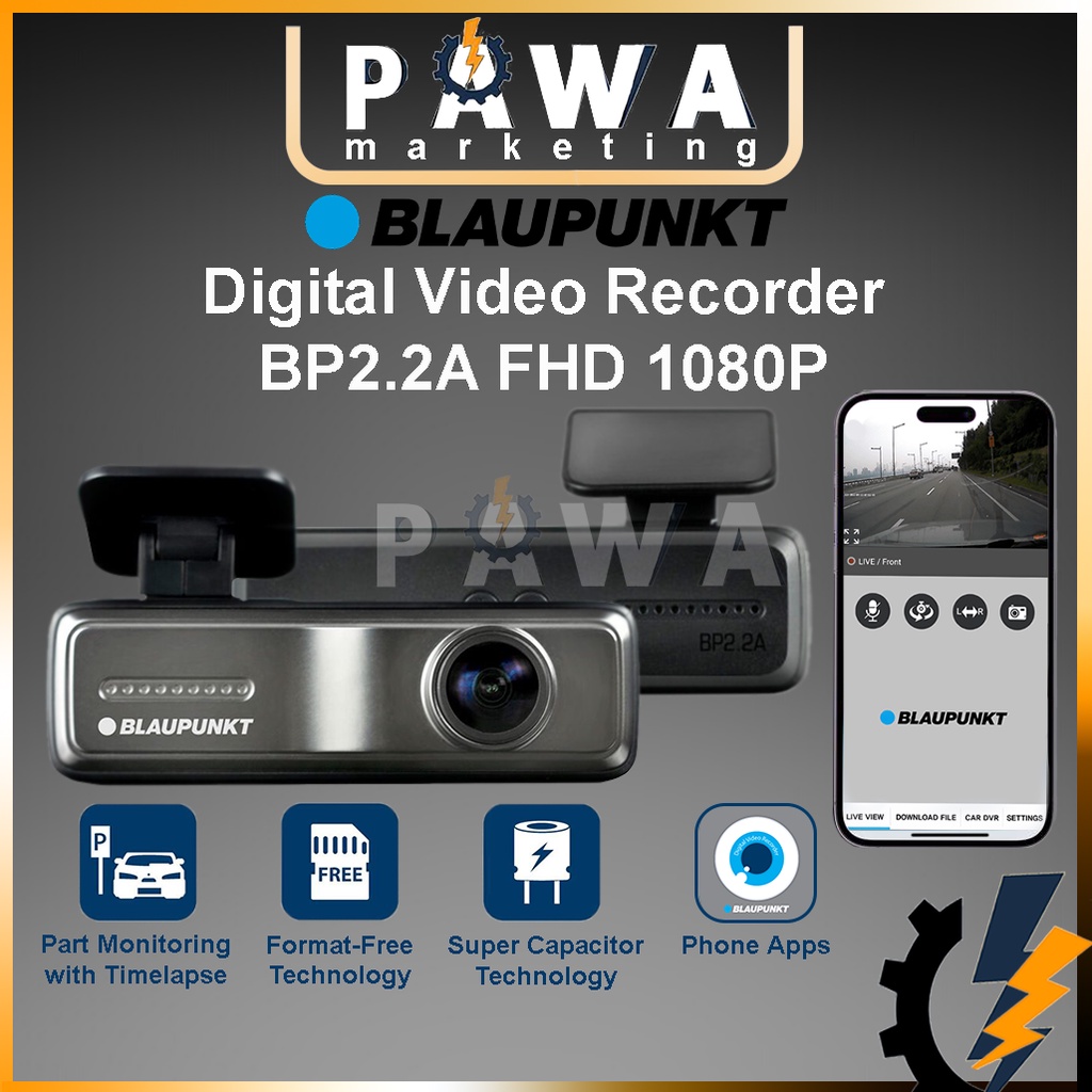 Blaupunkt BP2.2A FHD 1080P 2" LCD Car Dash Cam Camera DVR Digital Video