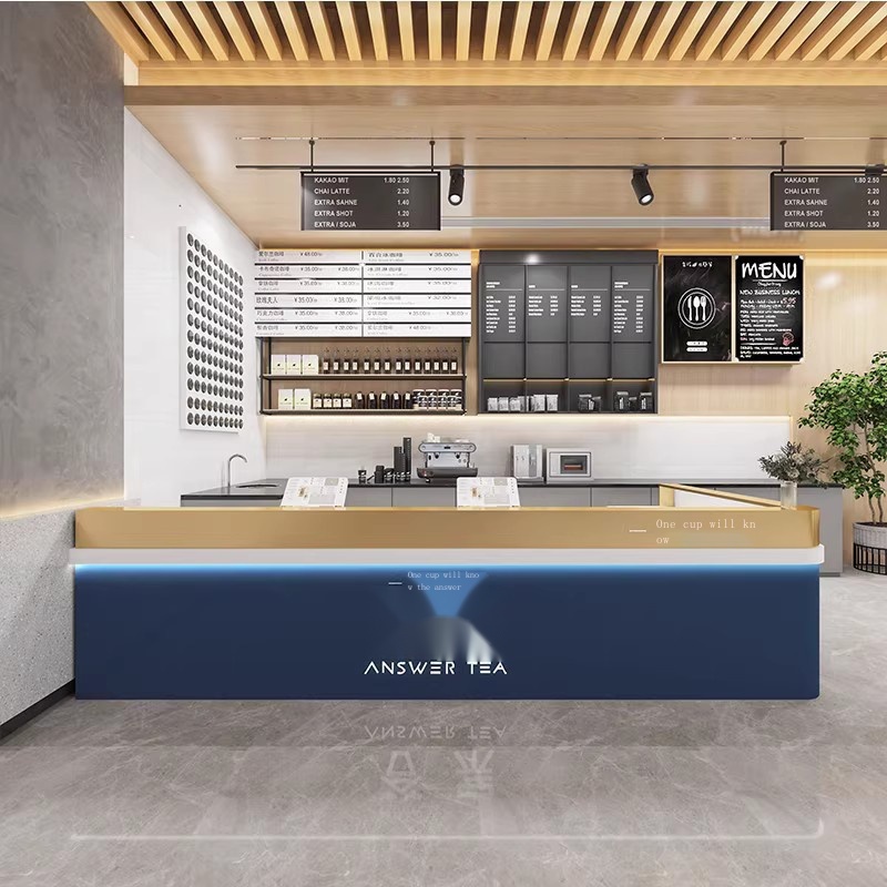 Milk tea shop commercial stainless steel cash register coffee shop ...