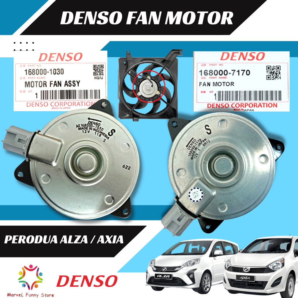 Perodua Alza Axia 100 Original Denso Radiator Fan Motor Kipas Motor