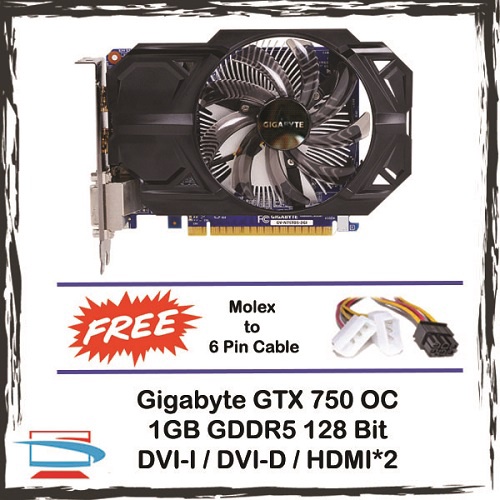 GIGABYTE GTX 750 1GB Graphics Card GV-N750OC-1GI 128Bit GDDR5