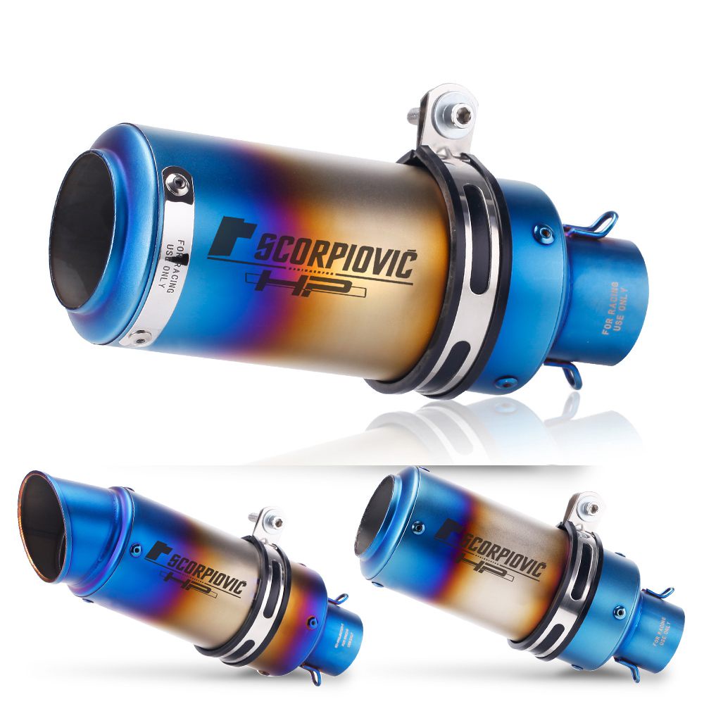 Motorcycle Exhaust Pipe Racing Escape Moto Muffler Dirt Bike Cafe Racer ...