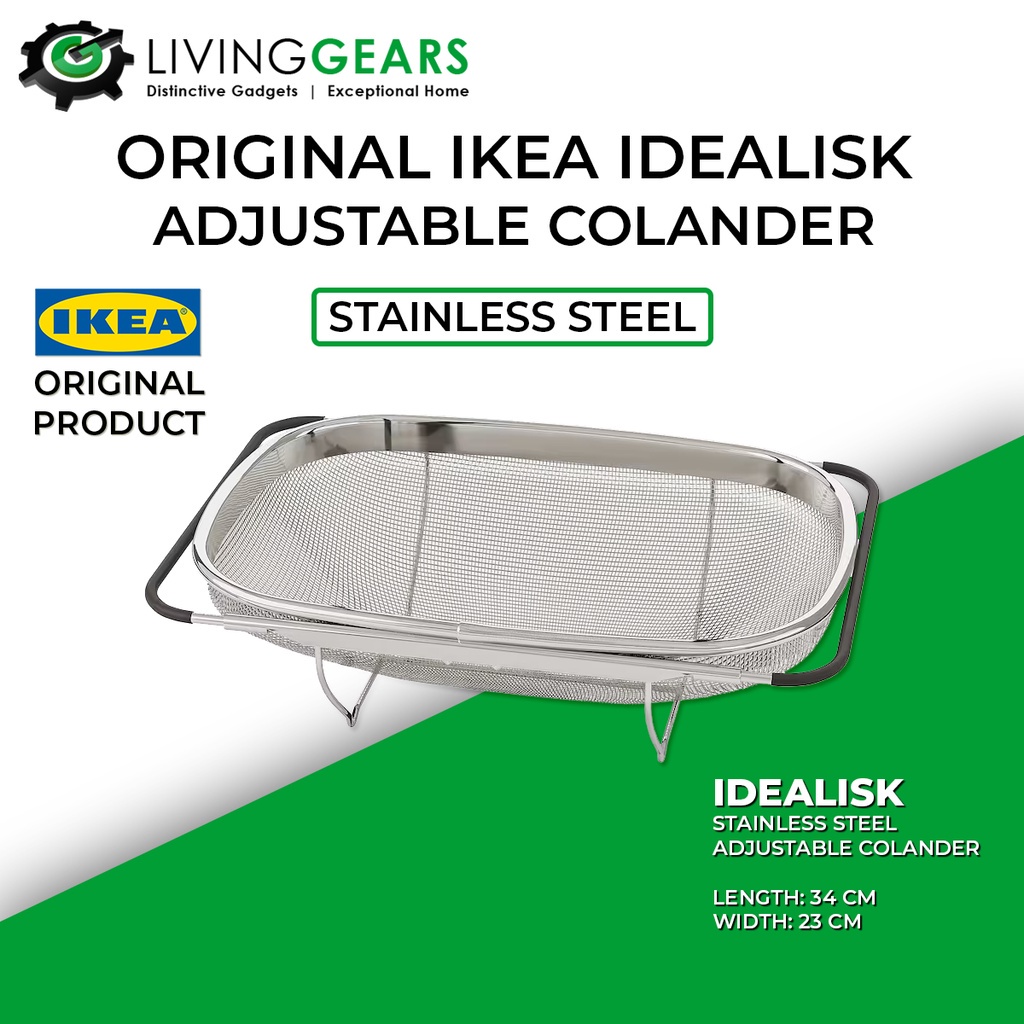 IKEA IDEALISK Adjustable Colander Stainless Steel Shopee Malaysia