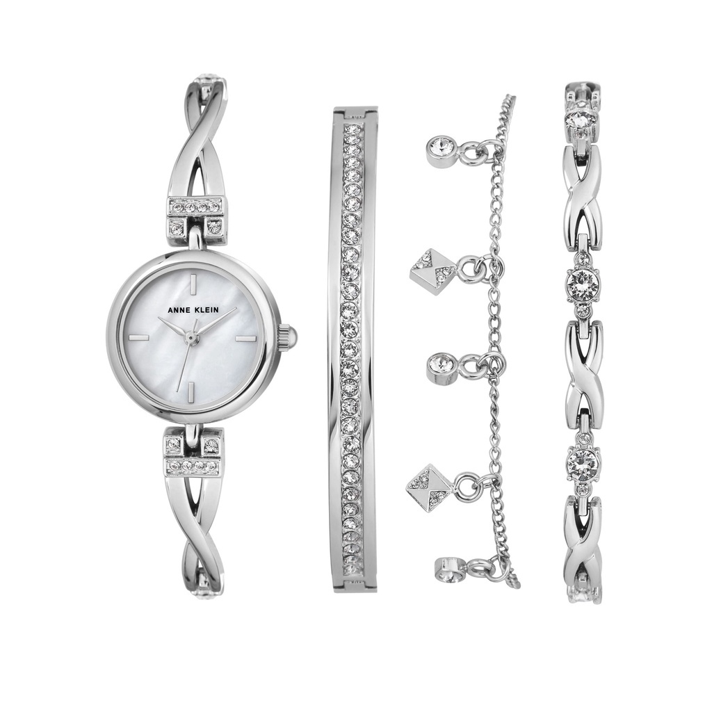 Anne klein silver outlet watch and bracelet set