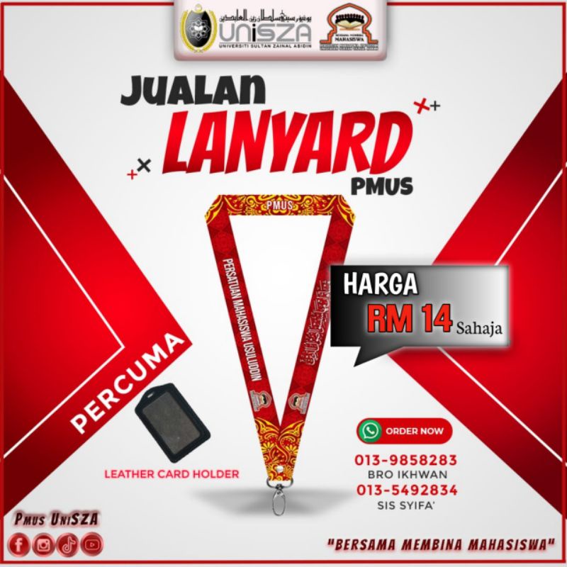 Lanyard Persatuan Mahasiswa Usuluddin UniSZA (Free Leather Card Holder ...