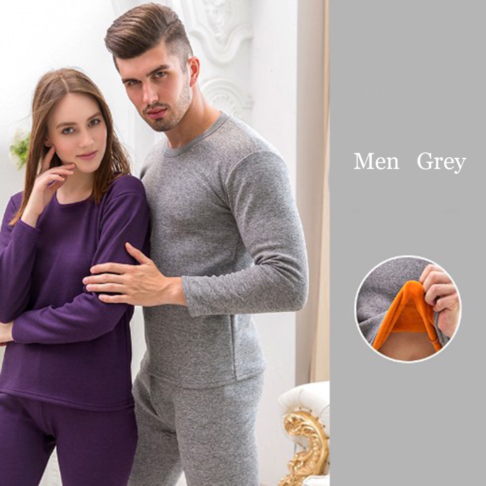 Men Winter Warm Velvet Thick Inner Wear Thermal Underwear Long Johns Pajama Set Shopee Malaysia