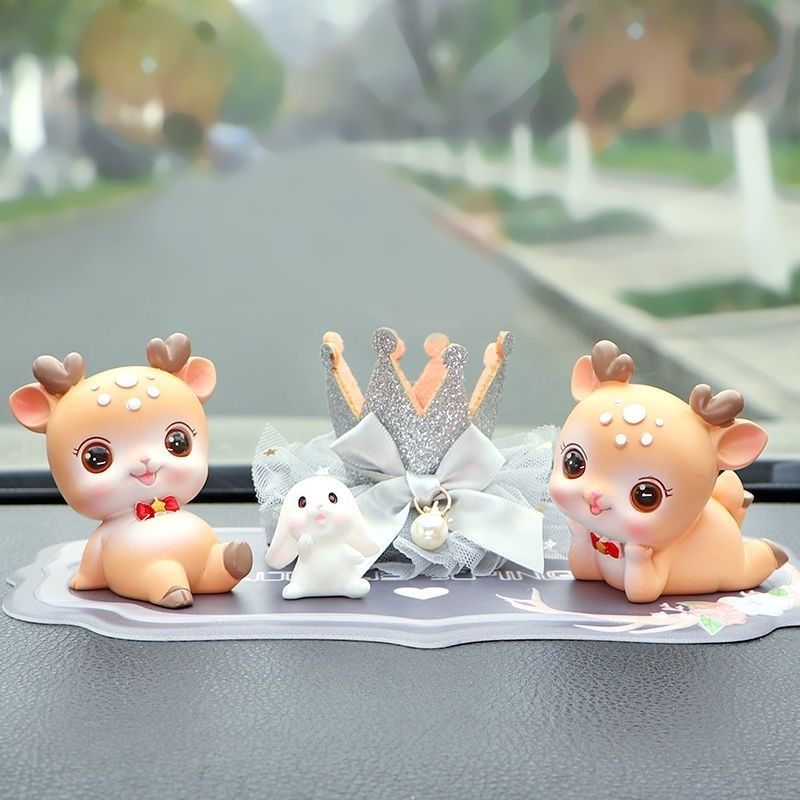 🍅New Cute Healing Series Yi Lu Ping An Couple Car Decoration Car ...