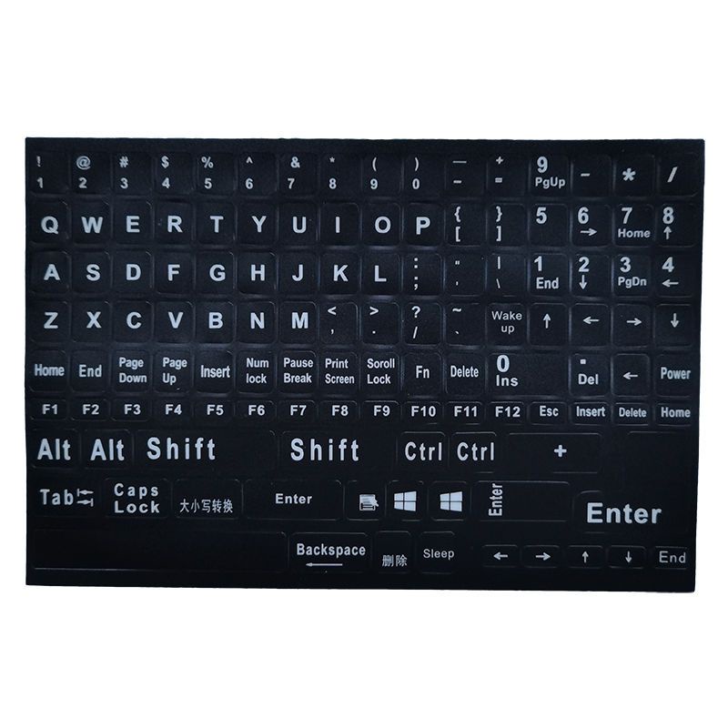 Full keyboard English black white Flat orange word full trans full