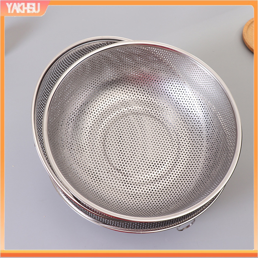 (yakhsu) Stainless Steel Mesh Net Rice Strainer Colander Basket with ...