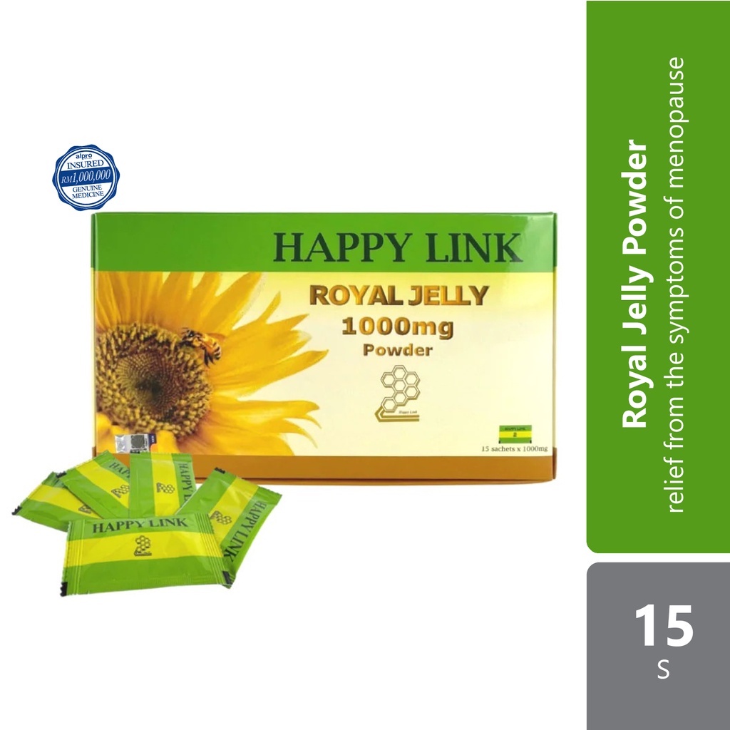 Happy Link Royal Jelly Powder Sachet 1000mg 1x15s relief from the