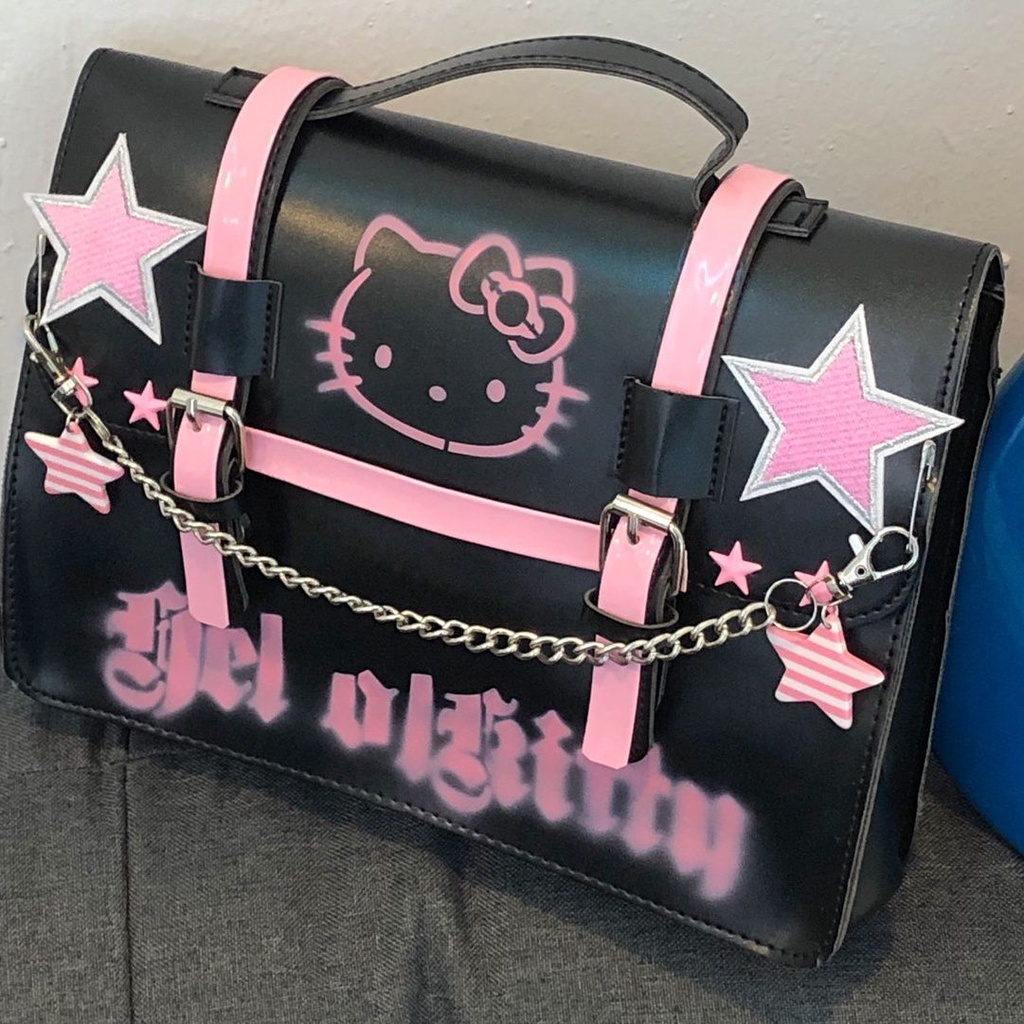 3.31 Homemade original pink series soft sister pentagram kitty ca Cat Messenger Bag Yabi Unique