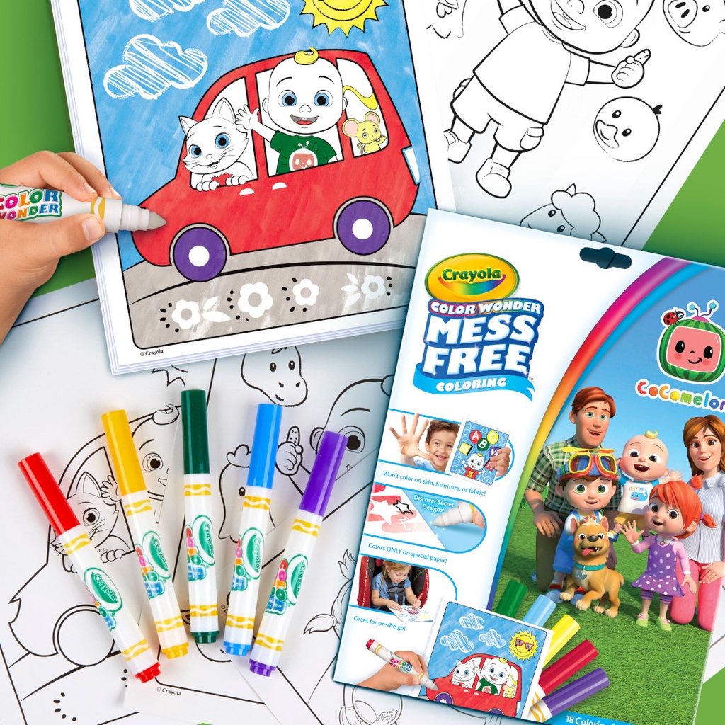 Crayola Color Wonder Mess Free Cocomelon 18 Coloring Pages & 5 Markers With  Coloring Pad For Kids Ages 3+ | Shopee Malaysia