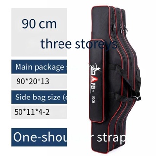 Beg pancing kalis air dan tahan pakai beg pancing pelbagai fungsi kanvas  berkapasiti besar beg batang 1.25M/Fishing tackle bag waterproof wearable  multifunctional fishing bag large capacity canvas fishing rod bag rod bag