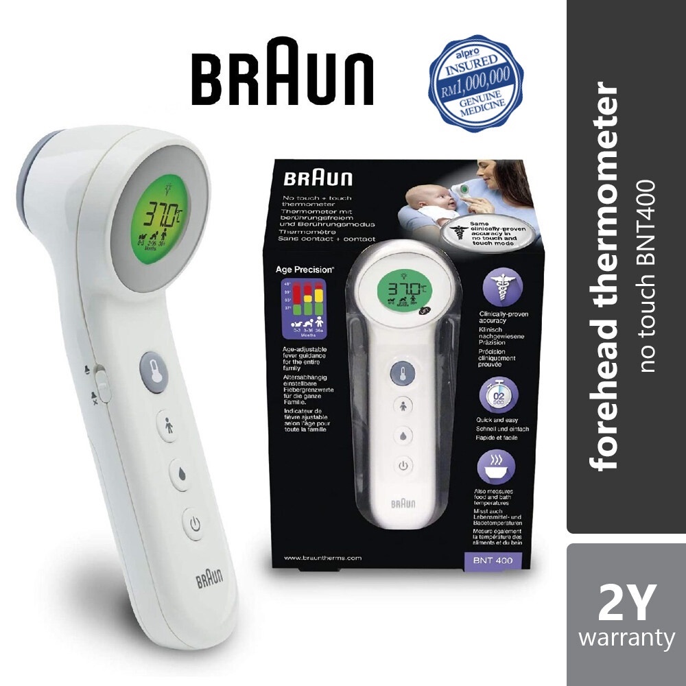 Braun No Touch + Forehead Thermometer Model BNT400 (2 Year Warranty