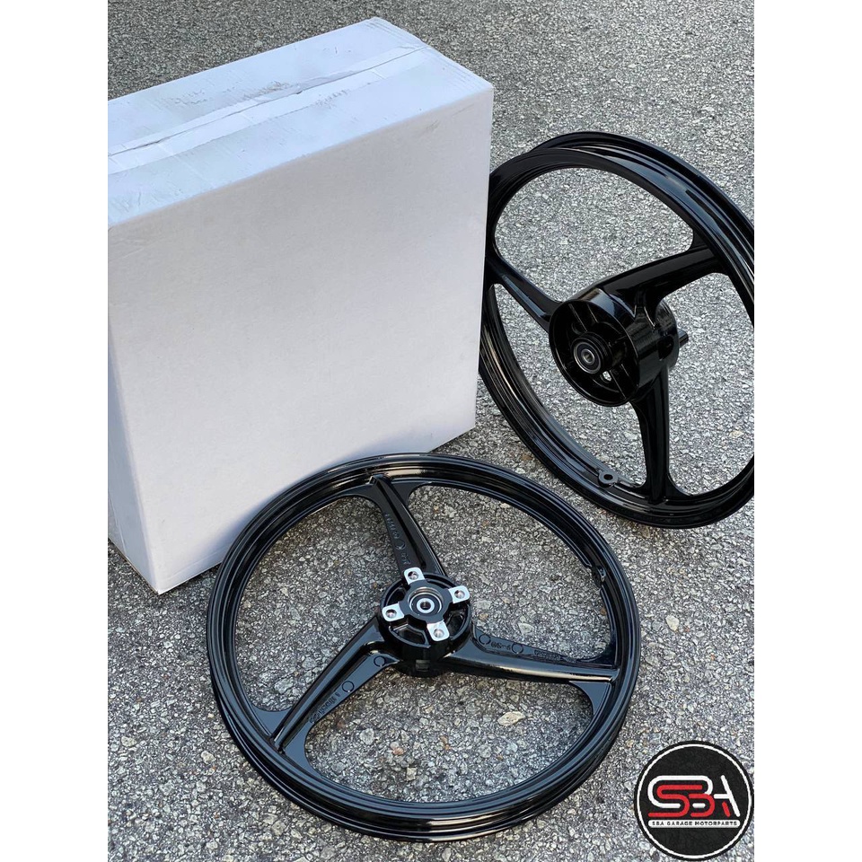 SPORT RIM ENKEI SPORTRIM 3 LEG BATANG CREAMY WHITE BLACK HITAM PUTIH ...