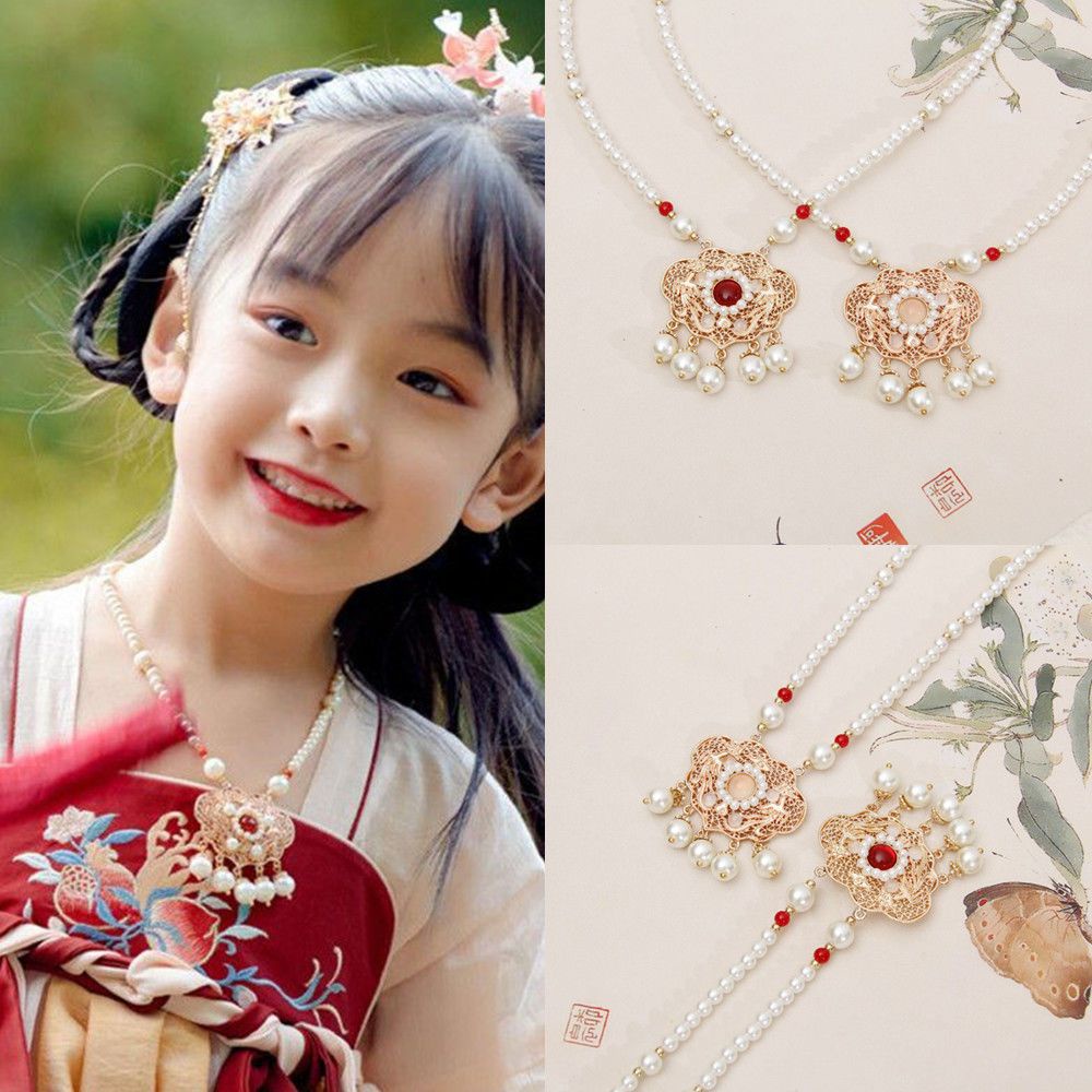 Children hanfu necklace girl costume accessories manually ma ...