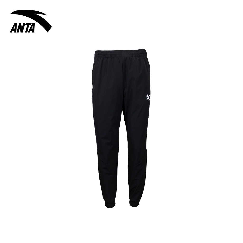 ANTA Men ARAIN RESISTANT Klay Thompson Woven Track PantsBlack/Grey