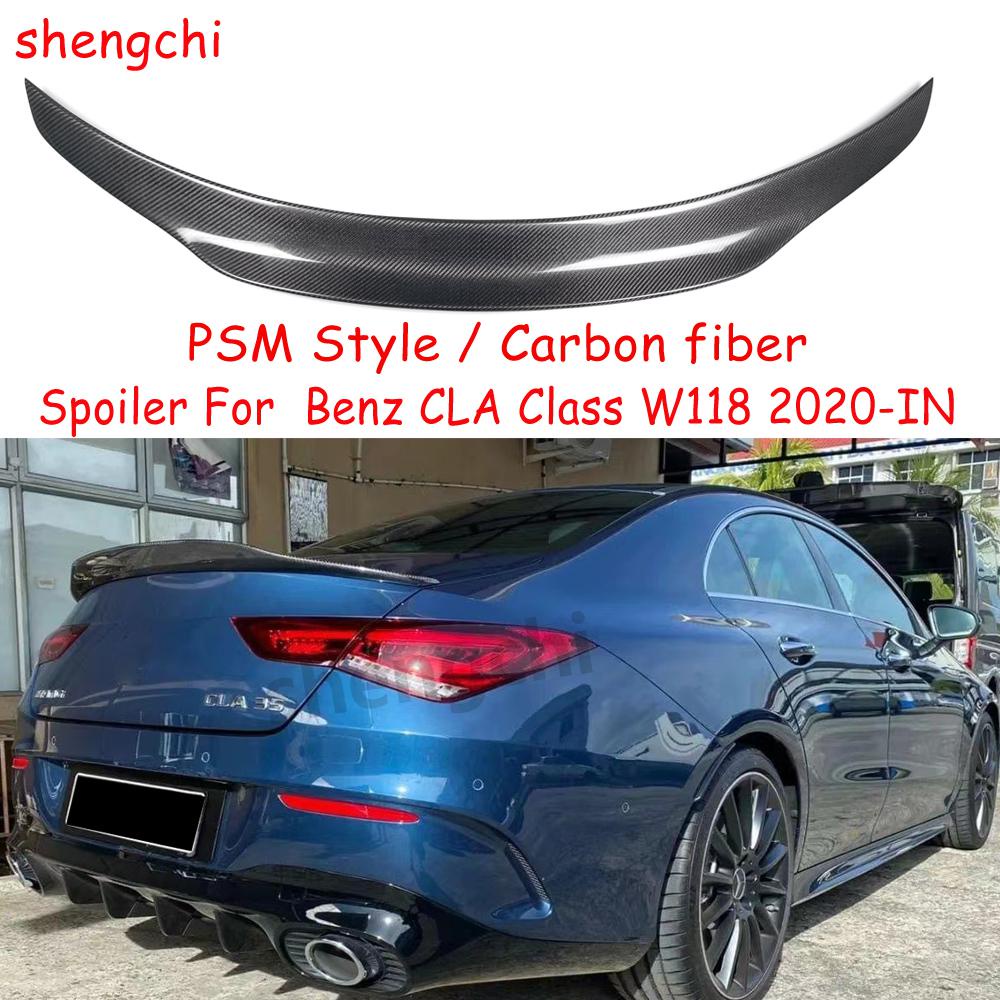 Gloss Blk Rear Trunk Spoiler Lip For Benz C118 CLA250