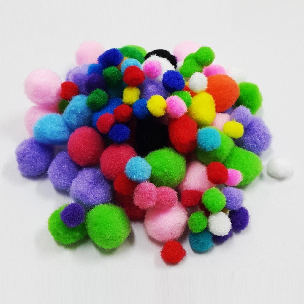 36Pcs 20mm Round Fluffy Purple Blue Pom Pom Ball Pom Poms Handmade